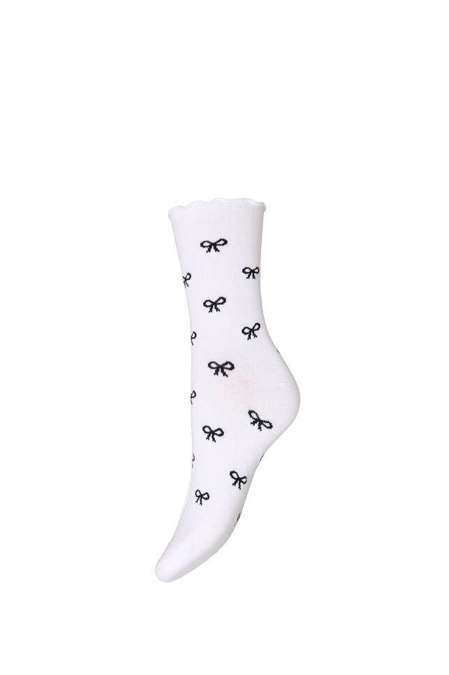 Chaussettes en coton &agrave; motifs, Blanc, Packshot image number 0