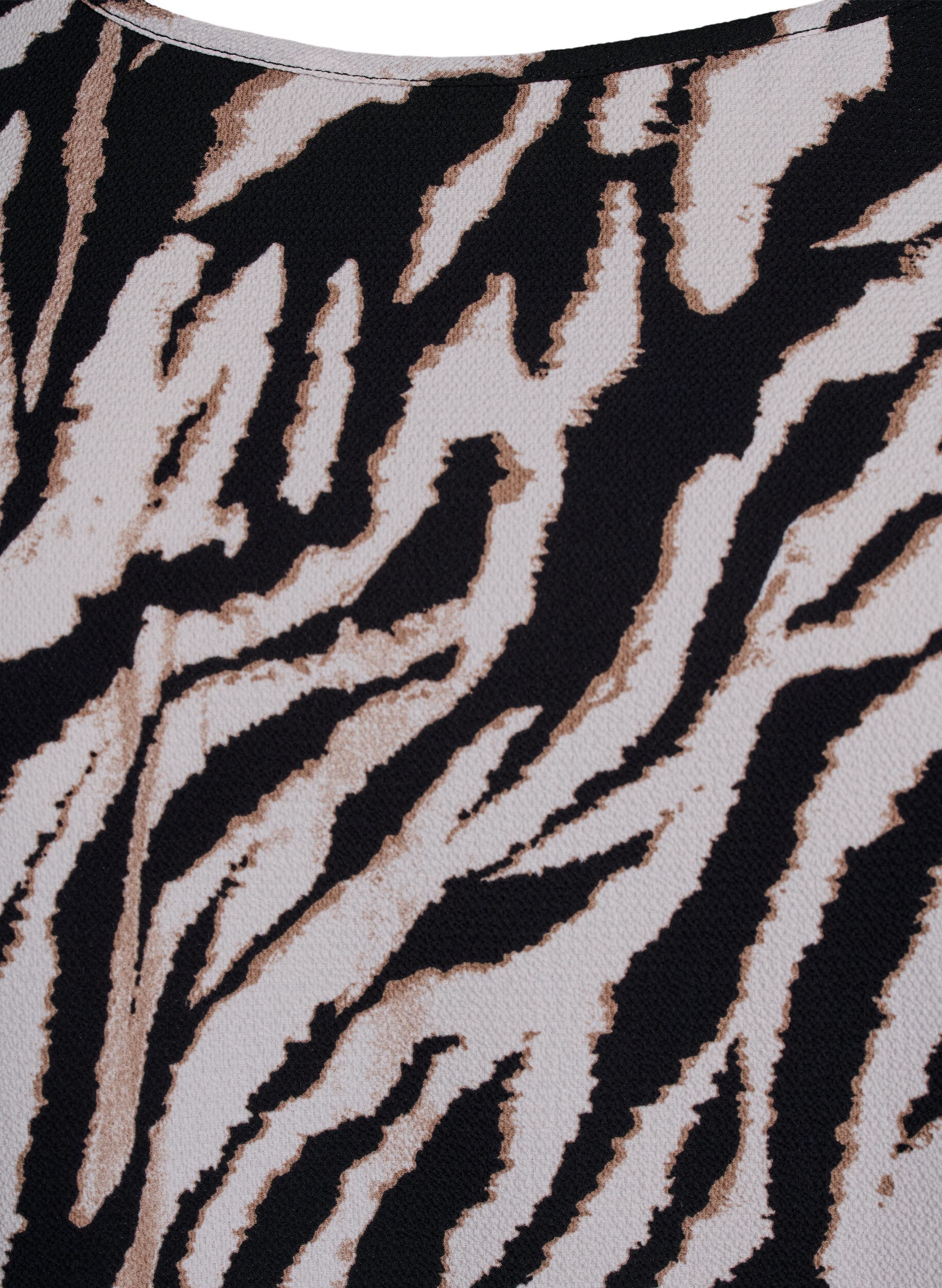 Zizzi Robe &agrave; manches courtes avec imprim&eacute;, Noir, Packshot image number 2