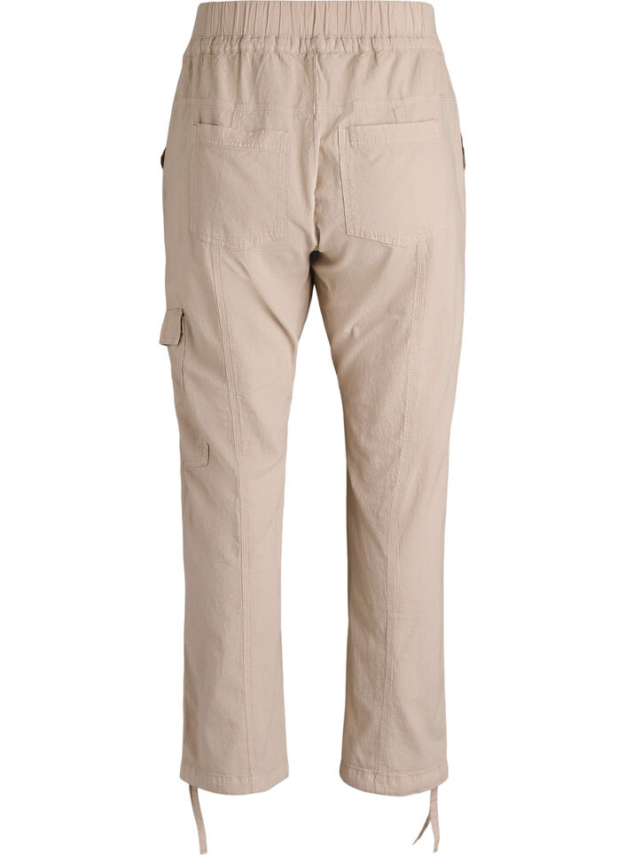 Pantalon cargo ample en coton, Beige, Packshot image number 1