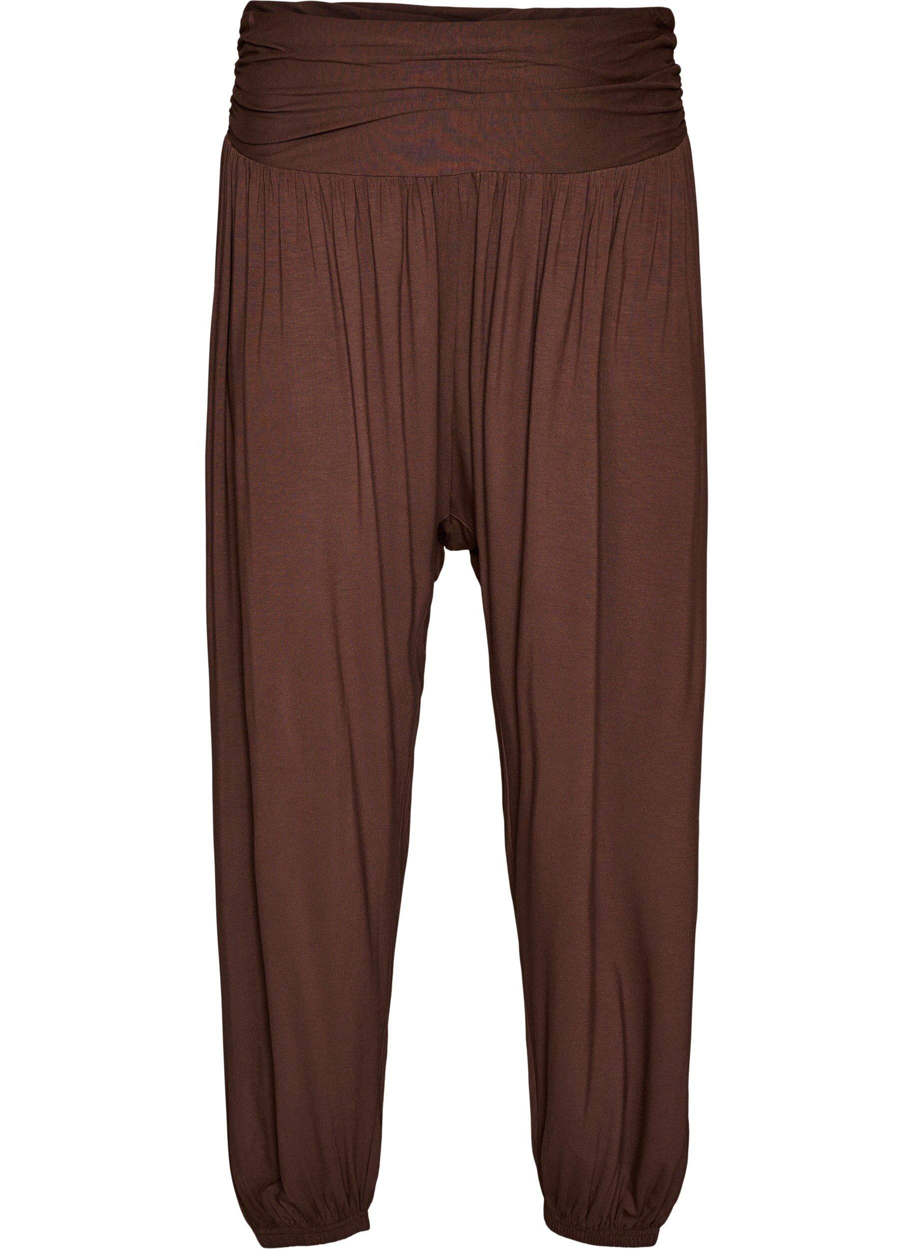 Zizzi Pantalon sarouel ample, Marron, Packshot image number 0