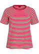 T-shirt ray&eacute; &agrave; texture c&ocirc;tel&eacute;e, Rouge, Packshot image number 0