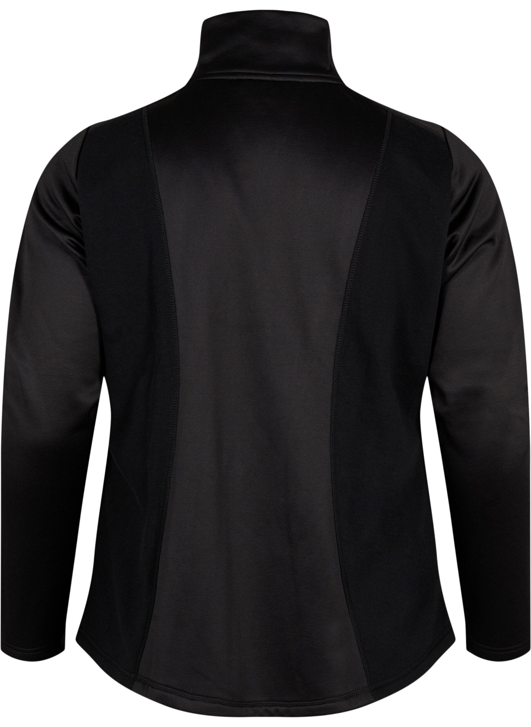 Zizzi Cardigan de sport avec fermeture &eacute;clair et col montant, Black, Packshot image number 1