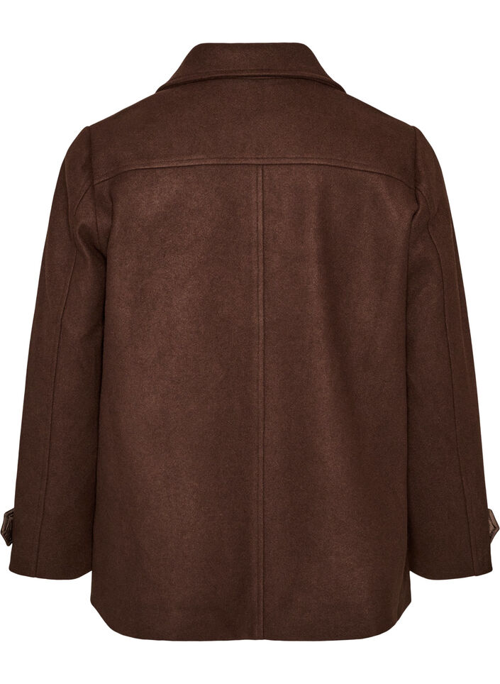 Manteau court avec fermeture &agrave; double-boutonnage, Marron, Packshot image number 1