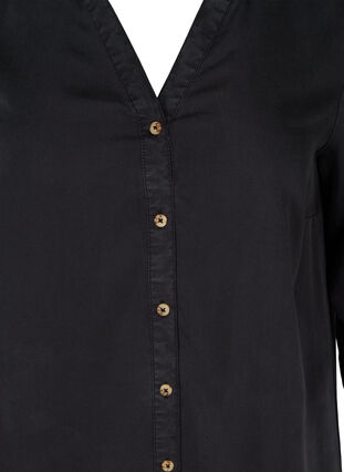 Robe chemise manches 3/4, Black, Packshot image number 2