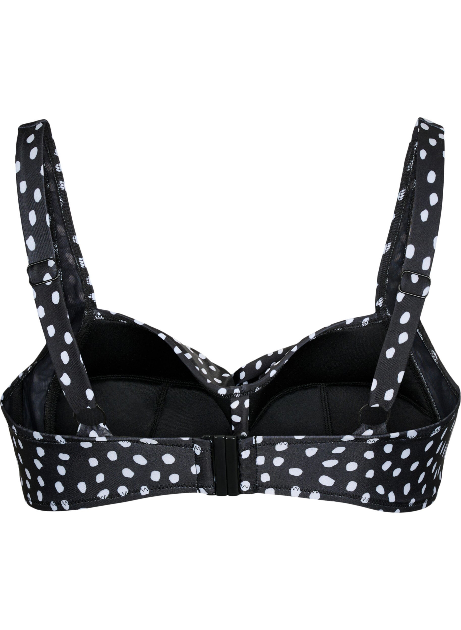 Zizzi Haut de bikini imprim&eacute;, Black White Dot, Packshot image number 1