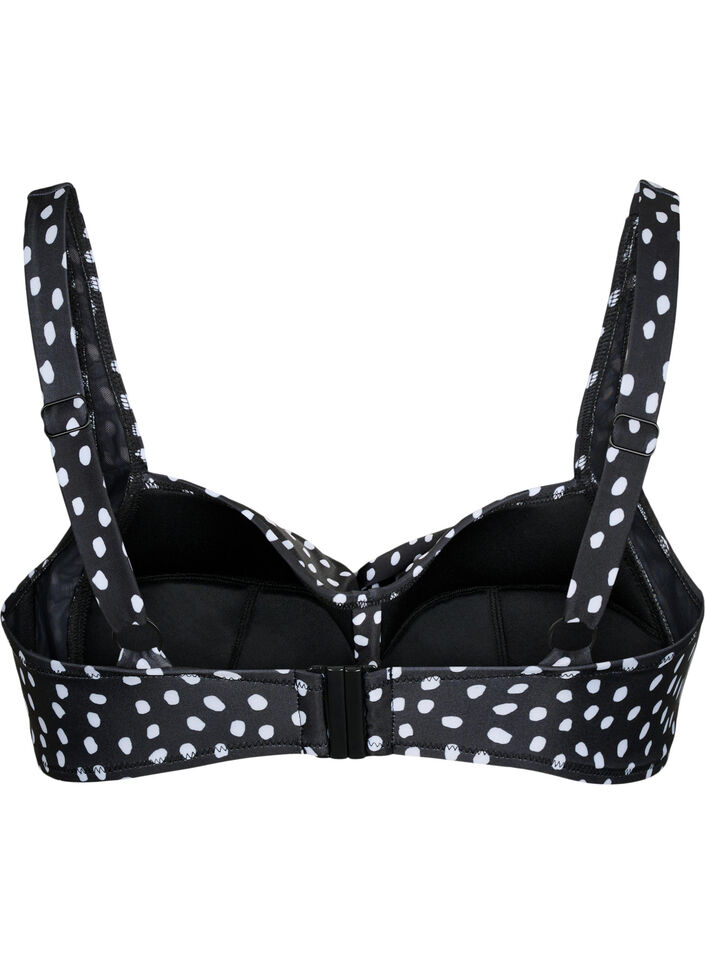 Haut de bikini imprimé, Black White Dot, Packshot image number 1