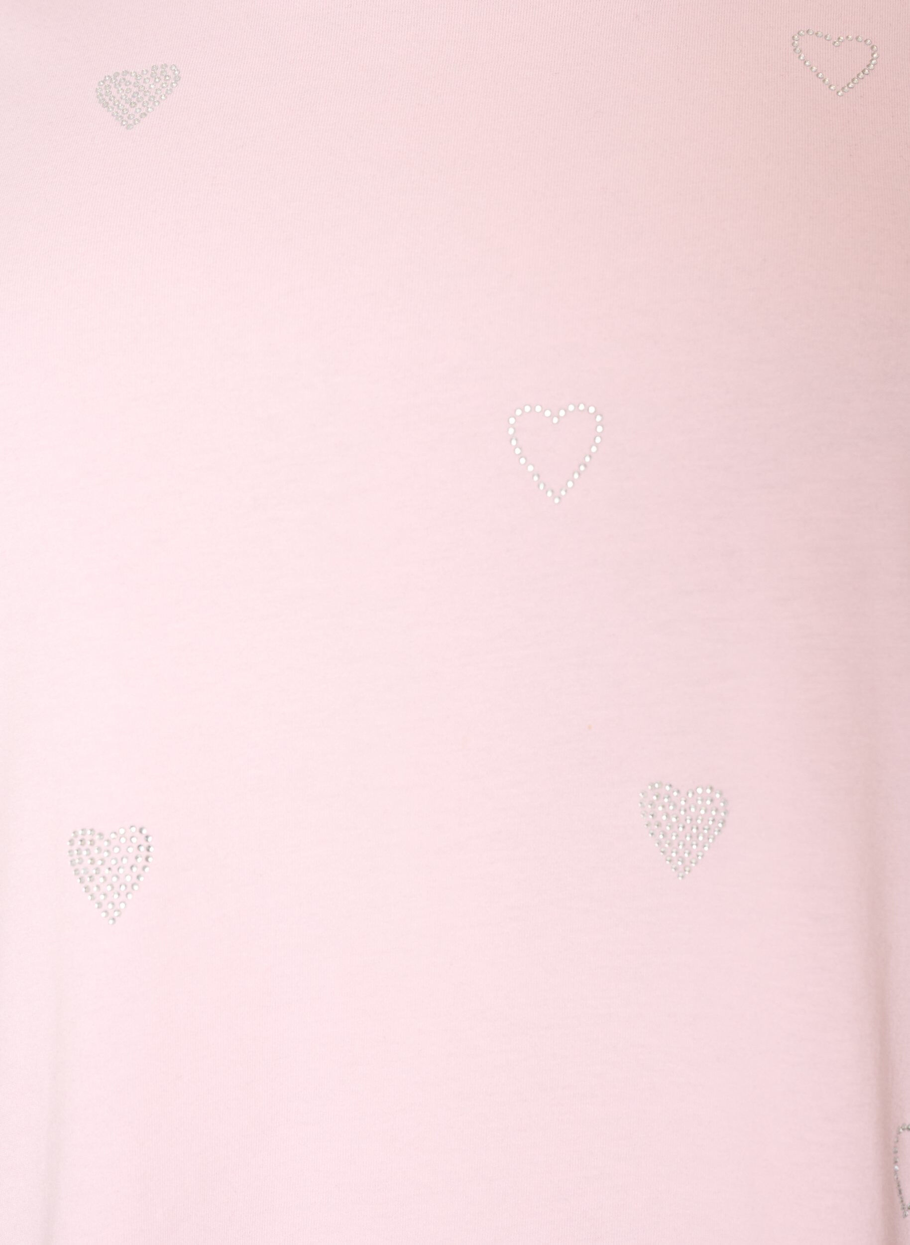 ZizziT-shirt en coton bio avec des c&oelig;urs, Rose, Packshot image number 2