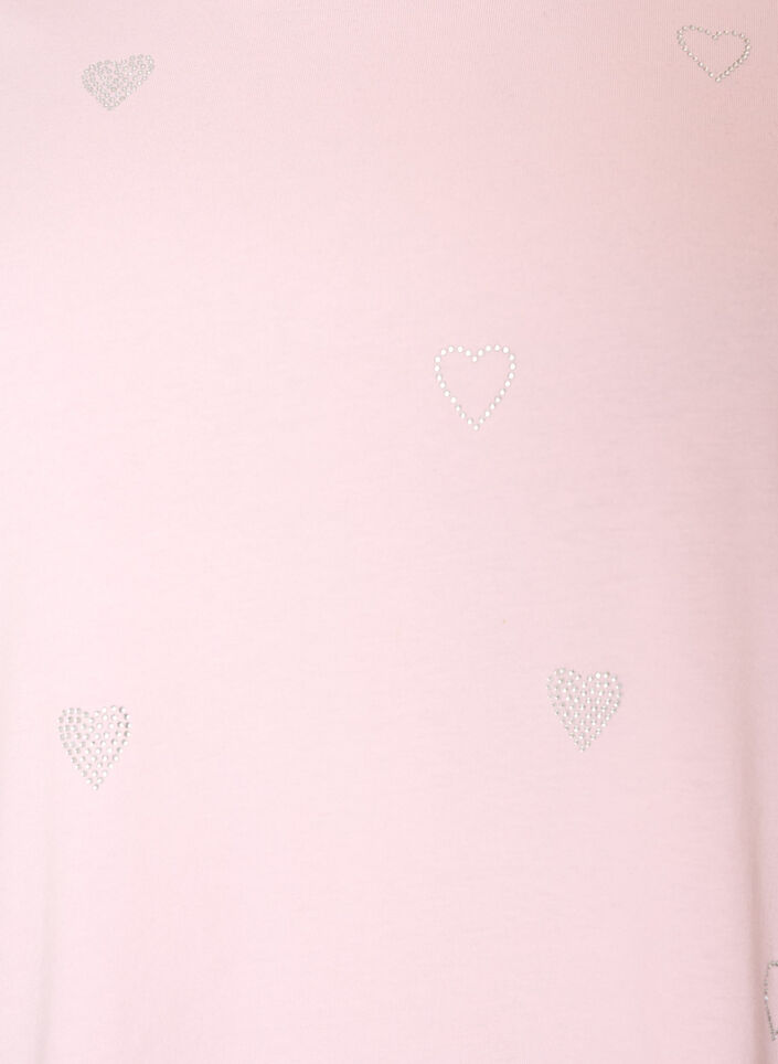 T-shirt en coton bio avec des c&oelig;urs, Rose, Packshot image number 2