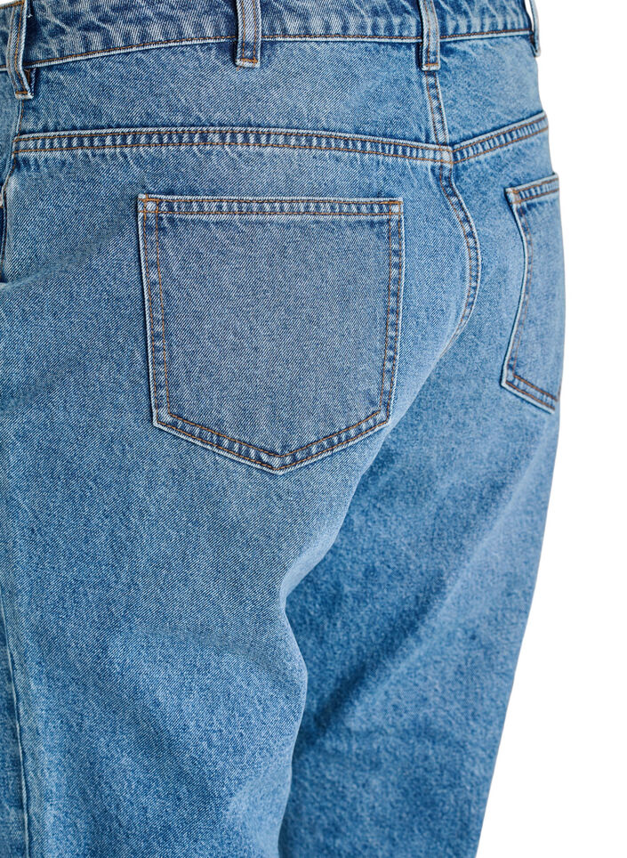 Jean Mille coupe Mom taille haute, Bleu, Packshot image number 3
