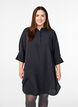 Robe courte avec col et poche poitrine, Noir, Model image number 0