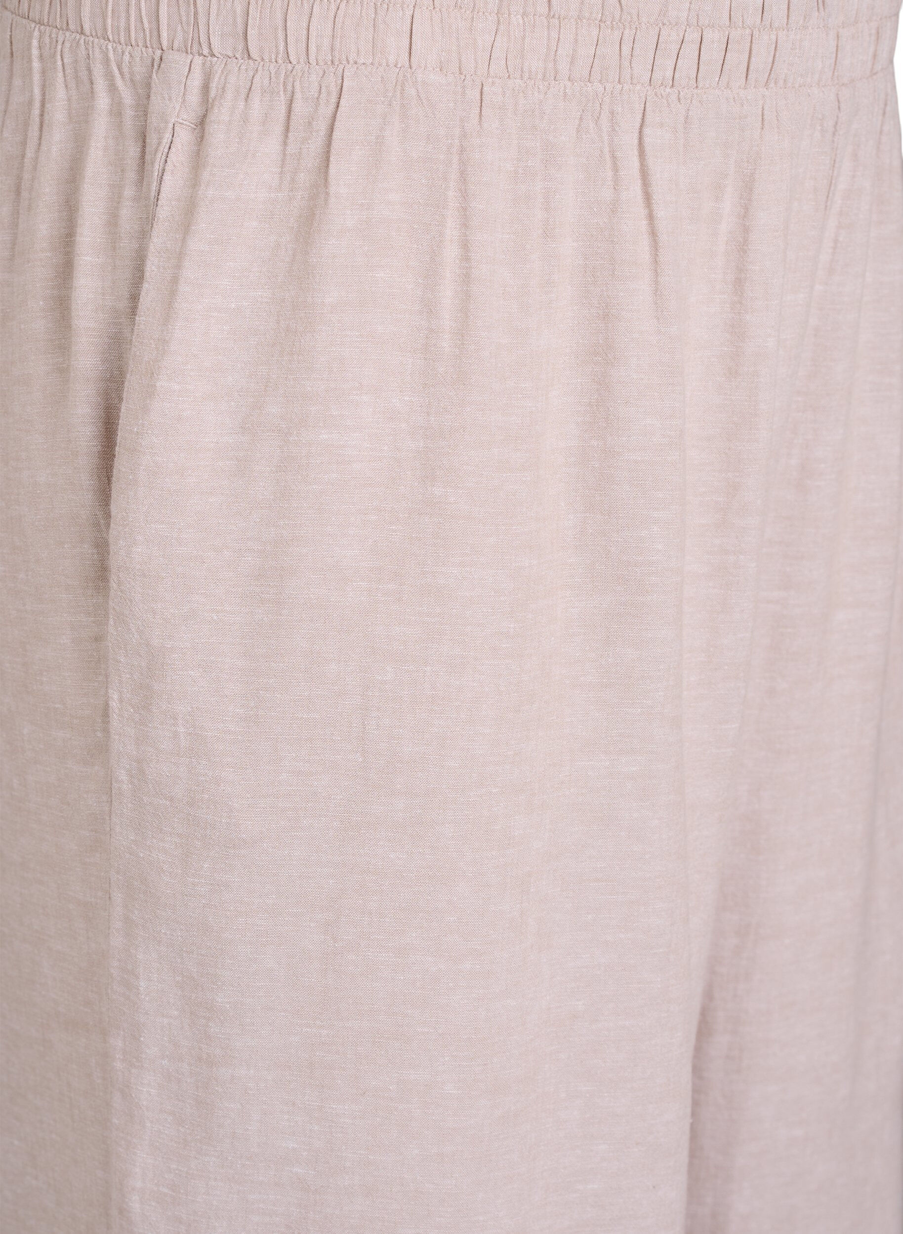 Zizzi Pantalon ample en lin et viscose, Beige, Packshot image number 2