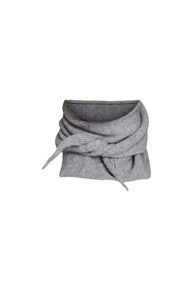 &Eacute;charpe triangle tricot&eacute;e, Gris, Packshot
