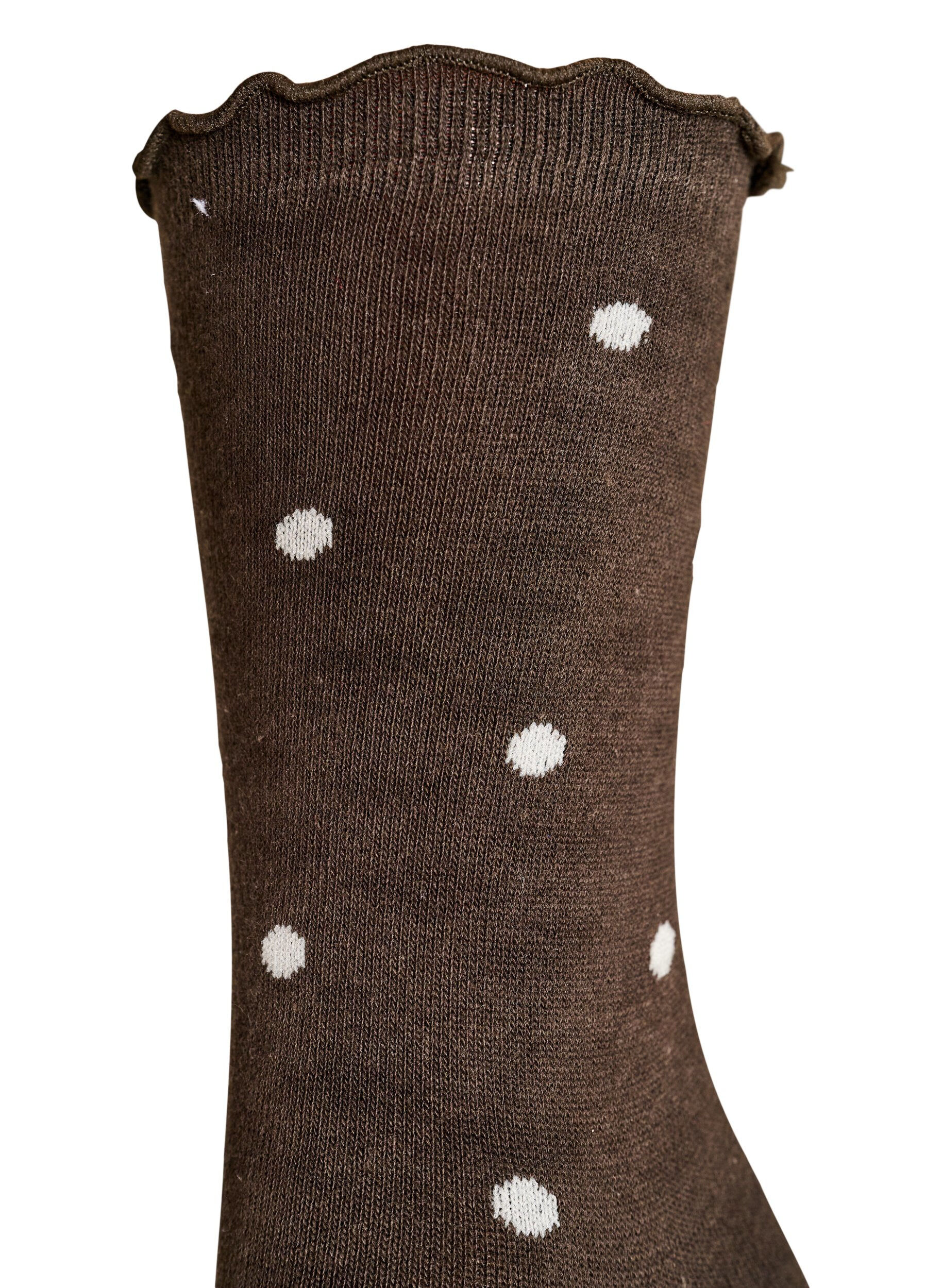 ZizziChaussettes en coton avec des motifs, Marron, Packshot image number 2