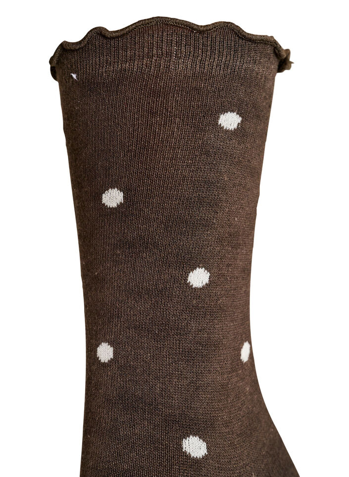 Chaussettes en coton avec des motifs, Marron, Packshot image number 2