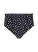 Culotte de bikini imprim&eacute;e et taille haute, Noir, Packshot image number 1