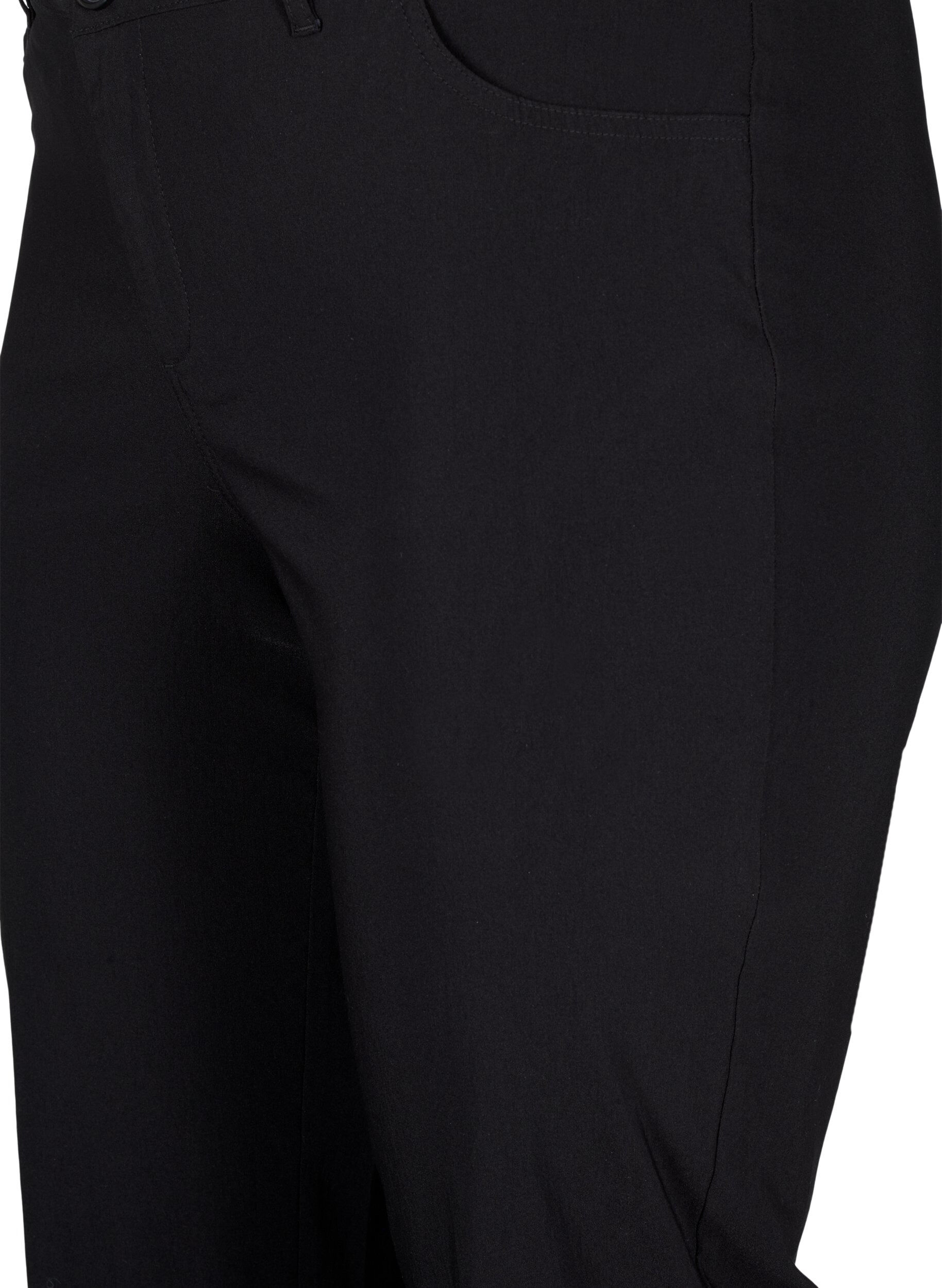 Zizzi Pantalon classique en viscose m&eacute;lang&eacute;e, Noir, Packshot image number 2