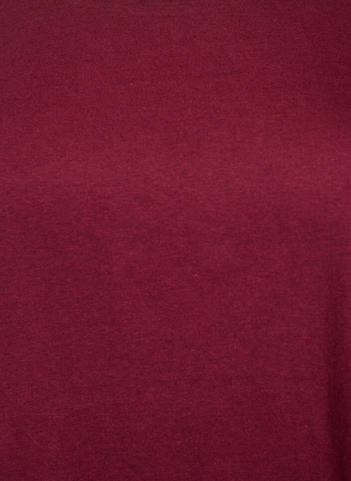 T-shirt &agrave; manches courtes en m&eacute;lange de coton, Bordeaux fonc&eacute;, Packshot image number 2