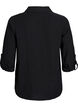 Chemise en lin et viscose avec manches 3/4, Noir, Packshot image number 1