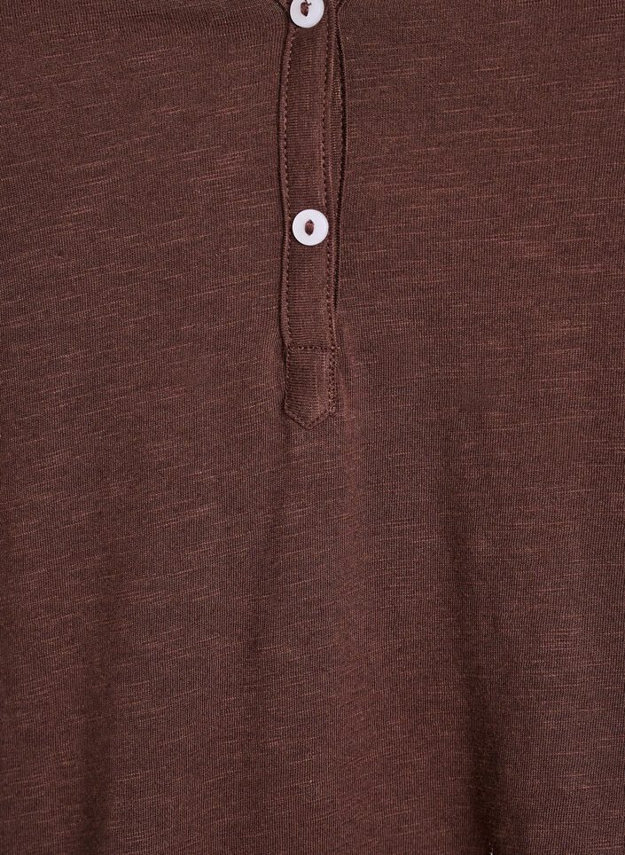 T-shirt dot&eacute; de boutons, Marron, Packshot image number 2