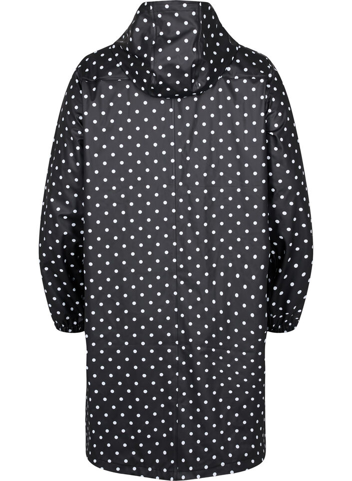 Veste de pluie à pois avec capuche, Black W/White Dot, Packshot image number 1