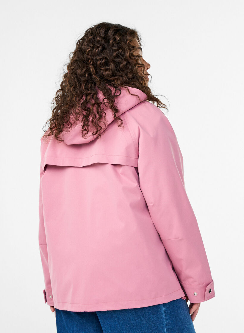 Veste courte de printemps avec capuche amovible, Rose, Model image number 2