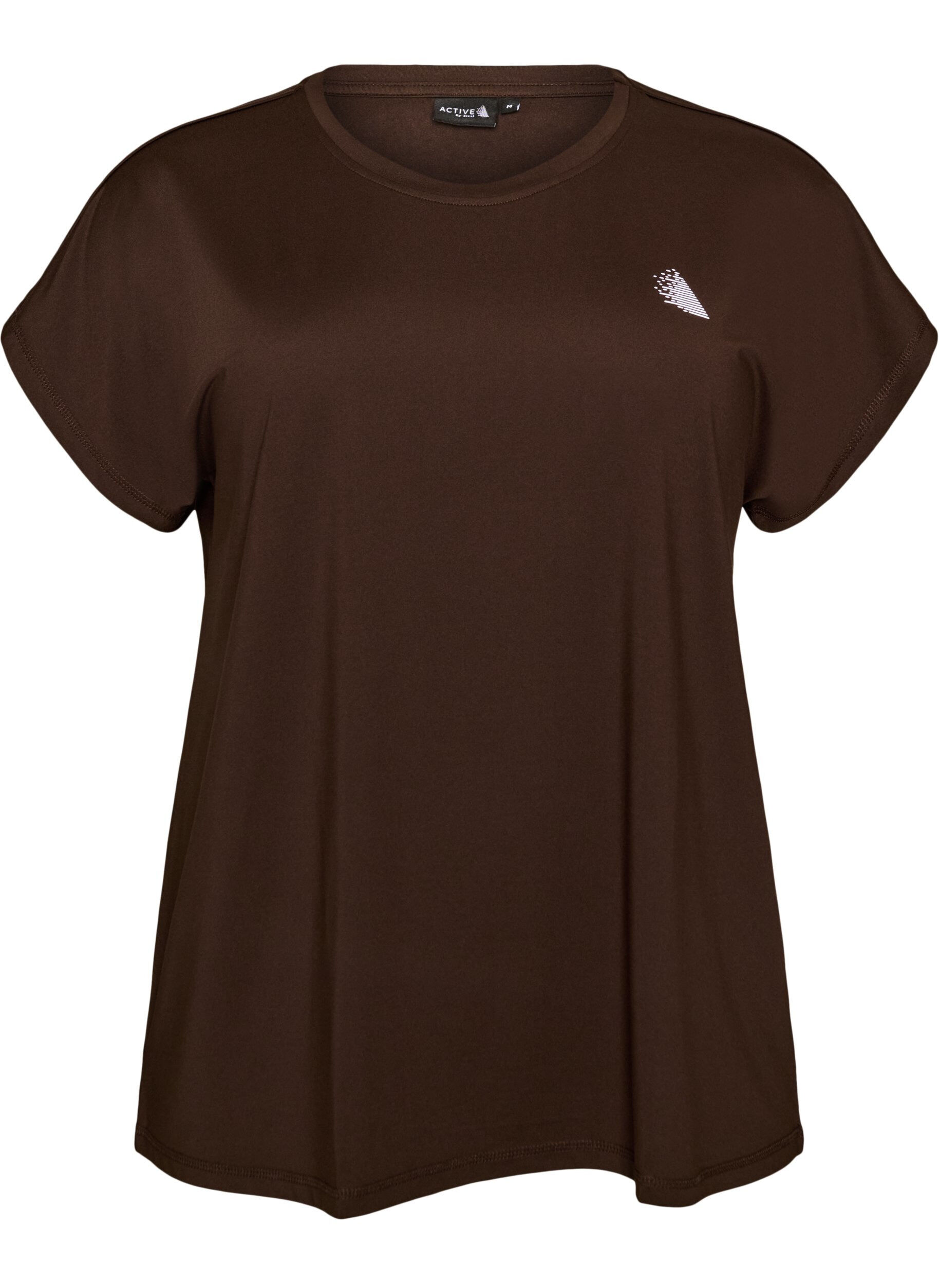 ZizziT-shirt de sport couleur unie, Marron, Packshot image number 0