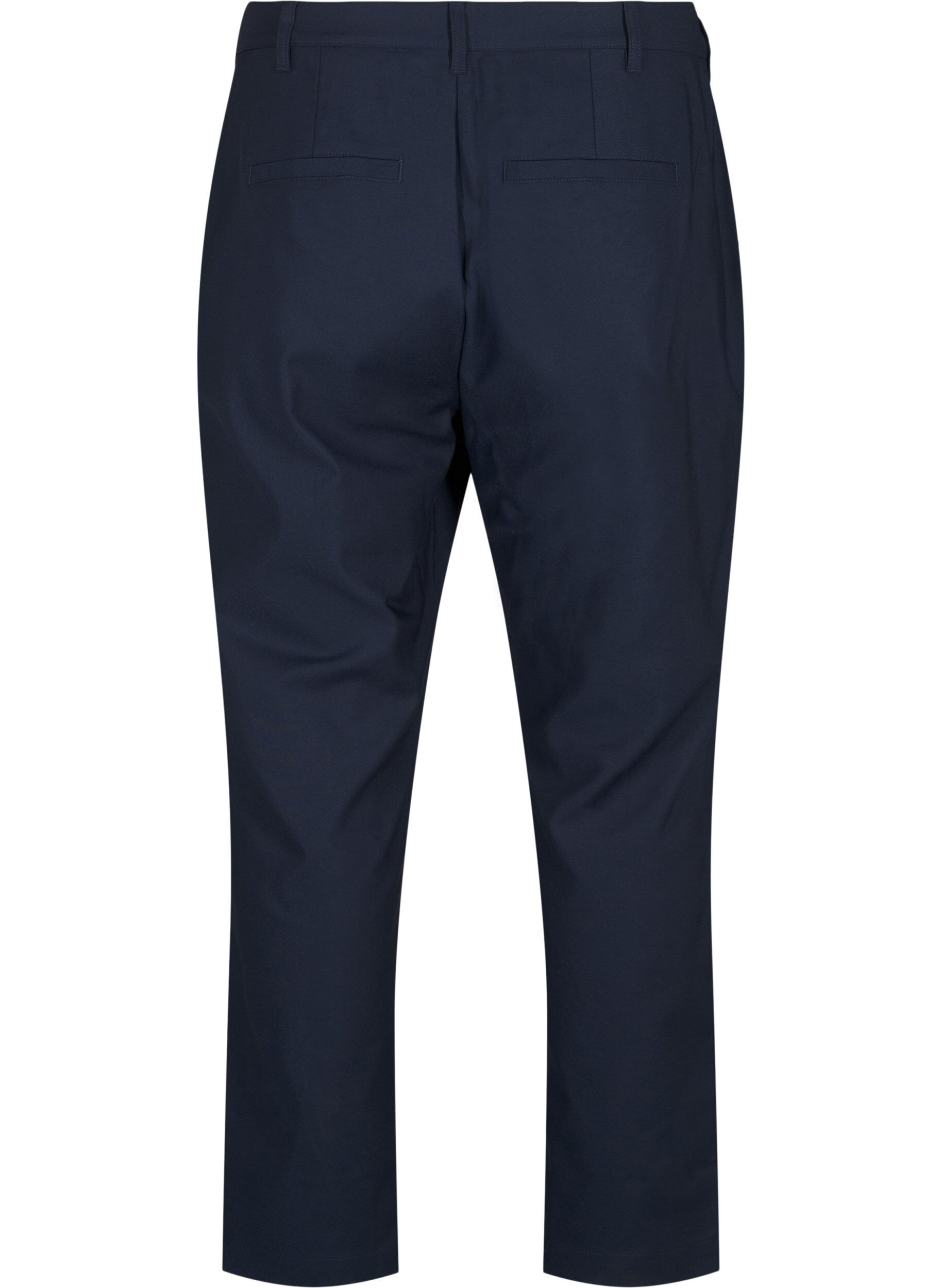 Zizzi Pantalon coupe droite &agrave; taille haute, Bleu, Packshot image number 1