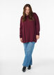 Blouse tricot&eacute;e en m&eacute;lange coton-viscose, Bordeaux fonc&eacute;, Model image number 1