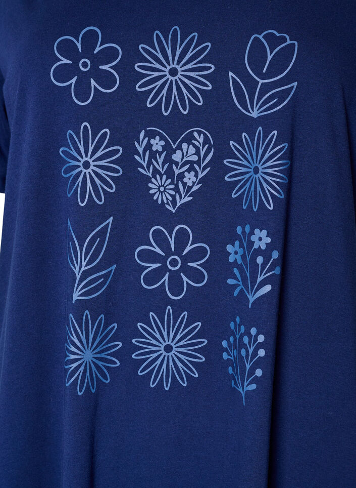 Chemise de nuit &agrave; manches courtes en coton biologique, Bleu, Packshot image number 2