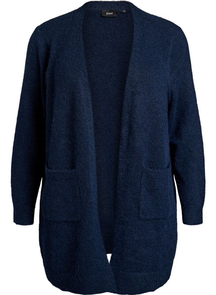 Cardigan long avec poches, Bleu, Packshot image number 0