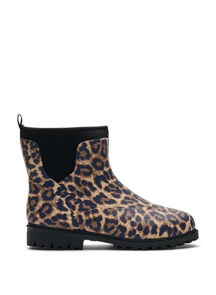 Large - Bottines avec tige en néoprène élastique, Leopard AOP, Packshot image number 0