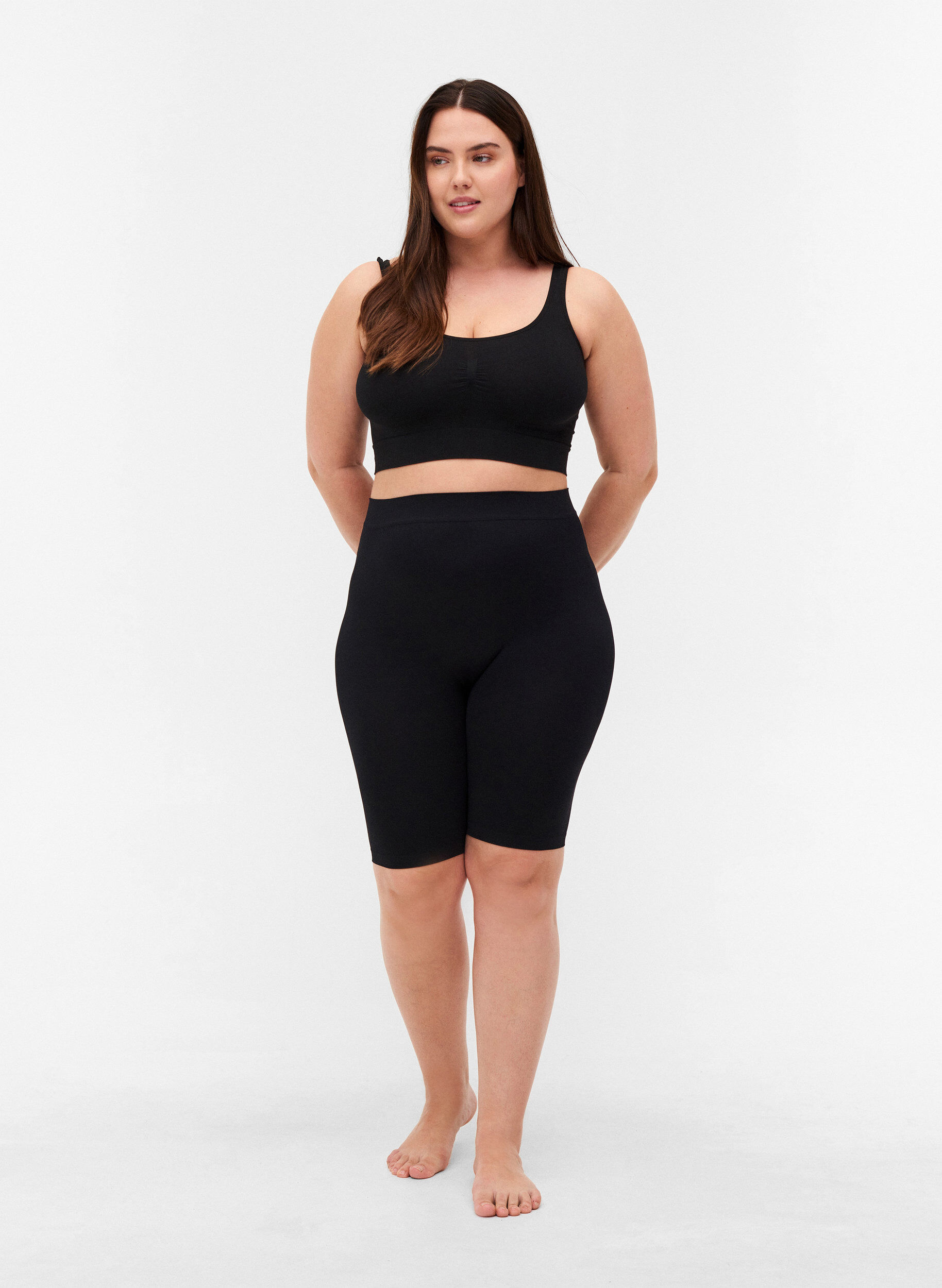 Zizzi Short sans coutures , Black, Model image number 4