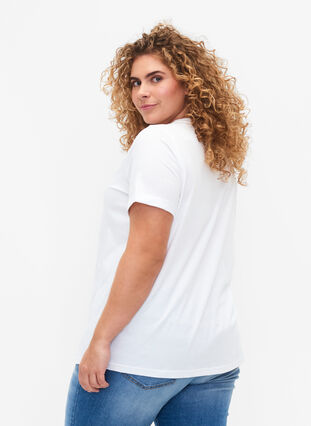 T-shirt en coton basique, Bright White, Model image number 1