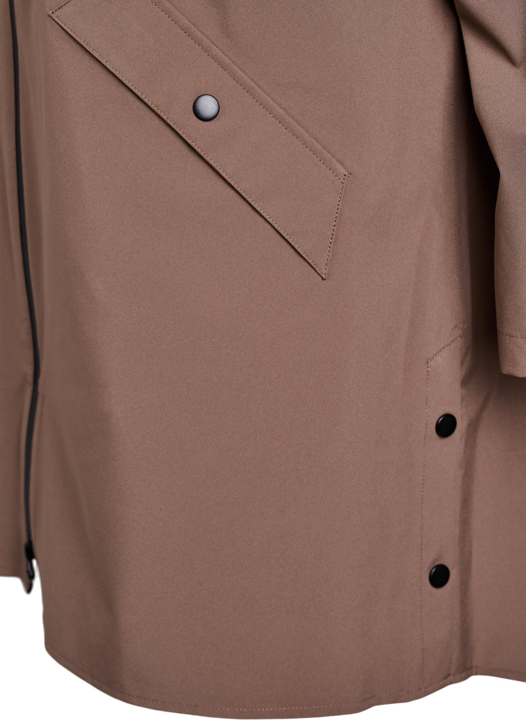 ZizziVeste de pluie avec poches et capuche, Marron, Packshot image number 3