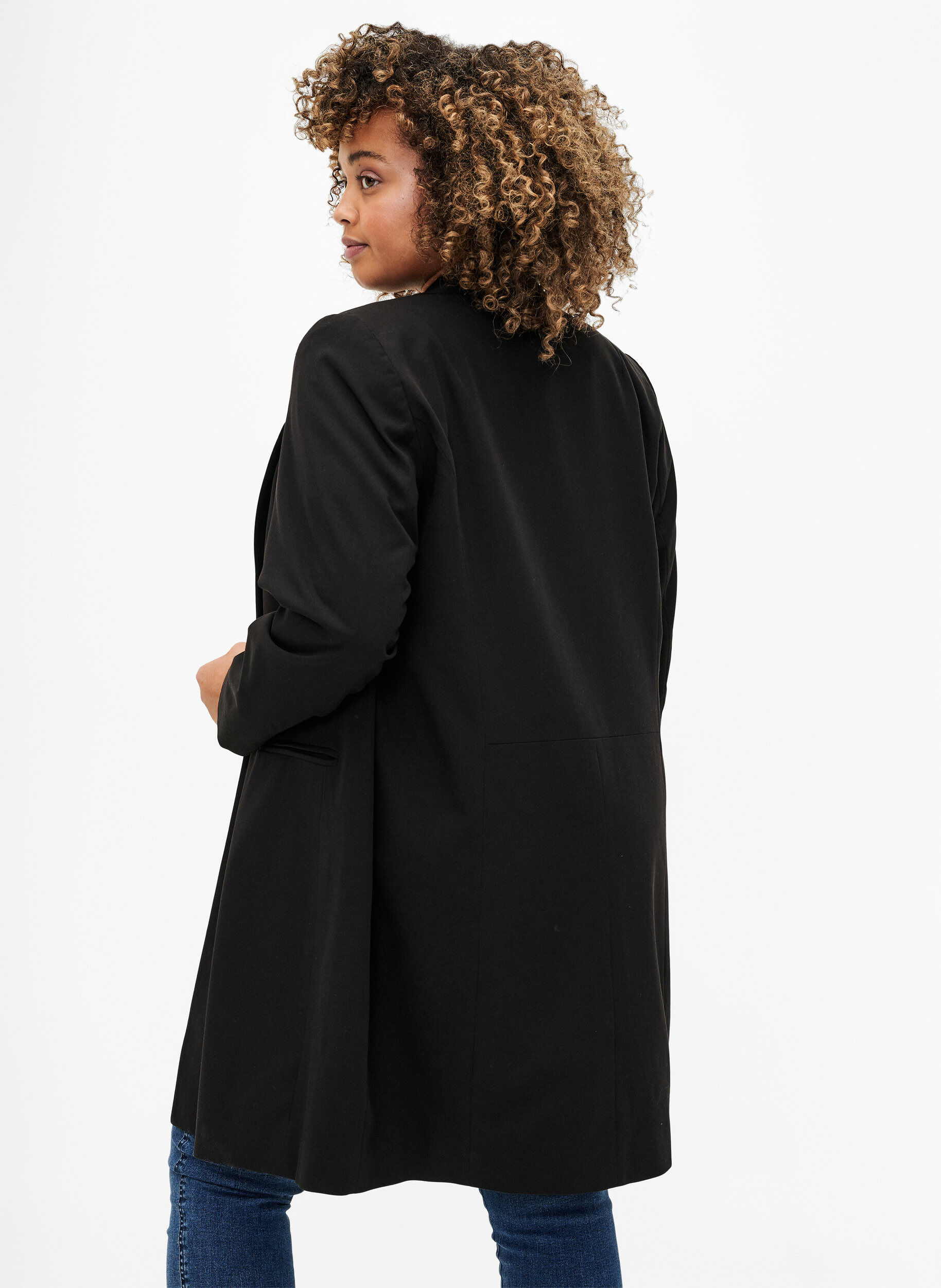Zizzi Blazer long classique, Black, Model image number 1