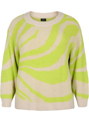 Blouse tricotée douce avec motif, Tender Shoots Comb, Packshot image number 0