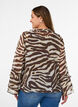 Blouse en mousseline avec imprim&eacute; z&egrave;bre et volants, Marron, Model image number 2