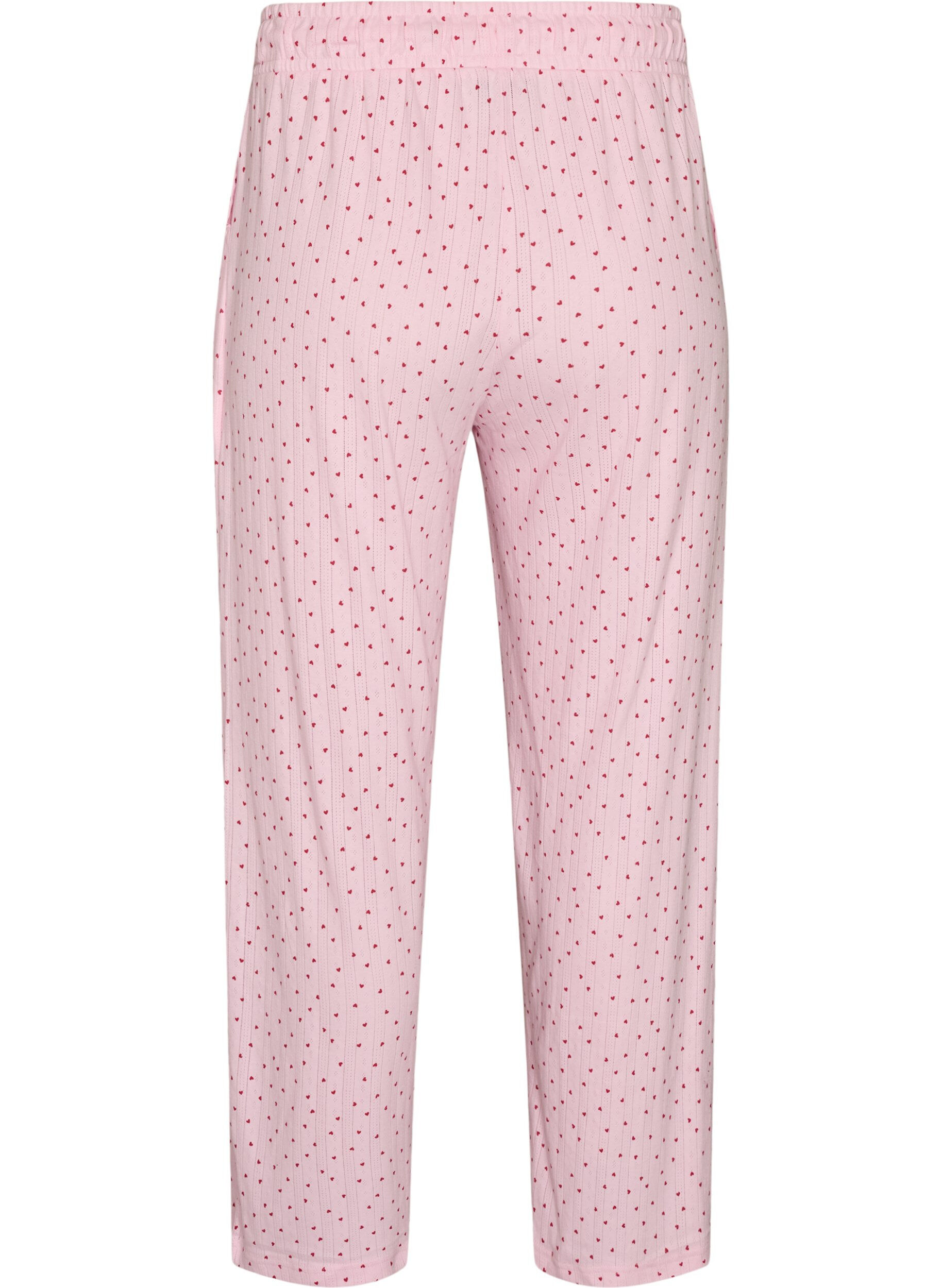 ZizziPantalon de pyjama en coton biologique avec broderie ajour&eacute;e, Rose, Packshot image number 1