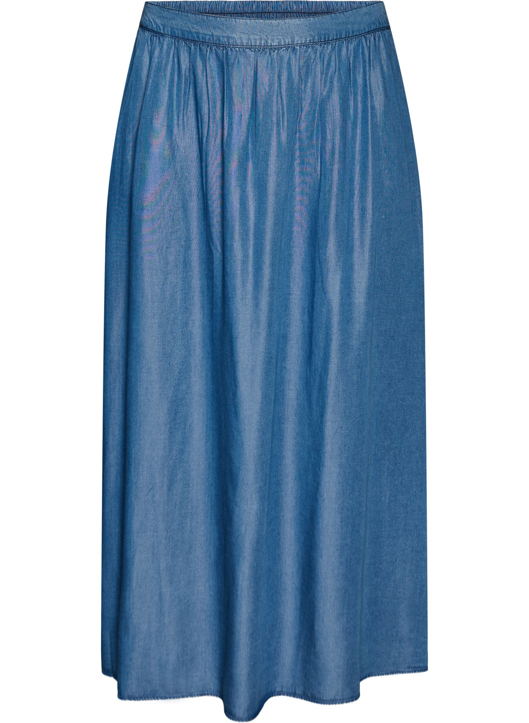 ZizziJupe longue aspect denim en lyocell TENCEL&trade;, Bleu, Packshot image number 0