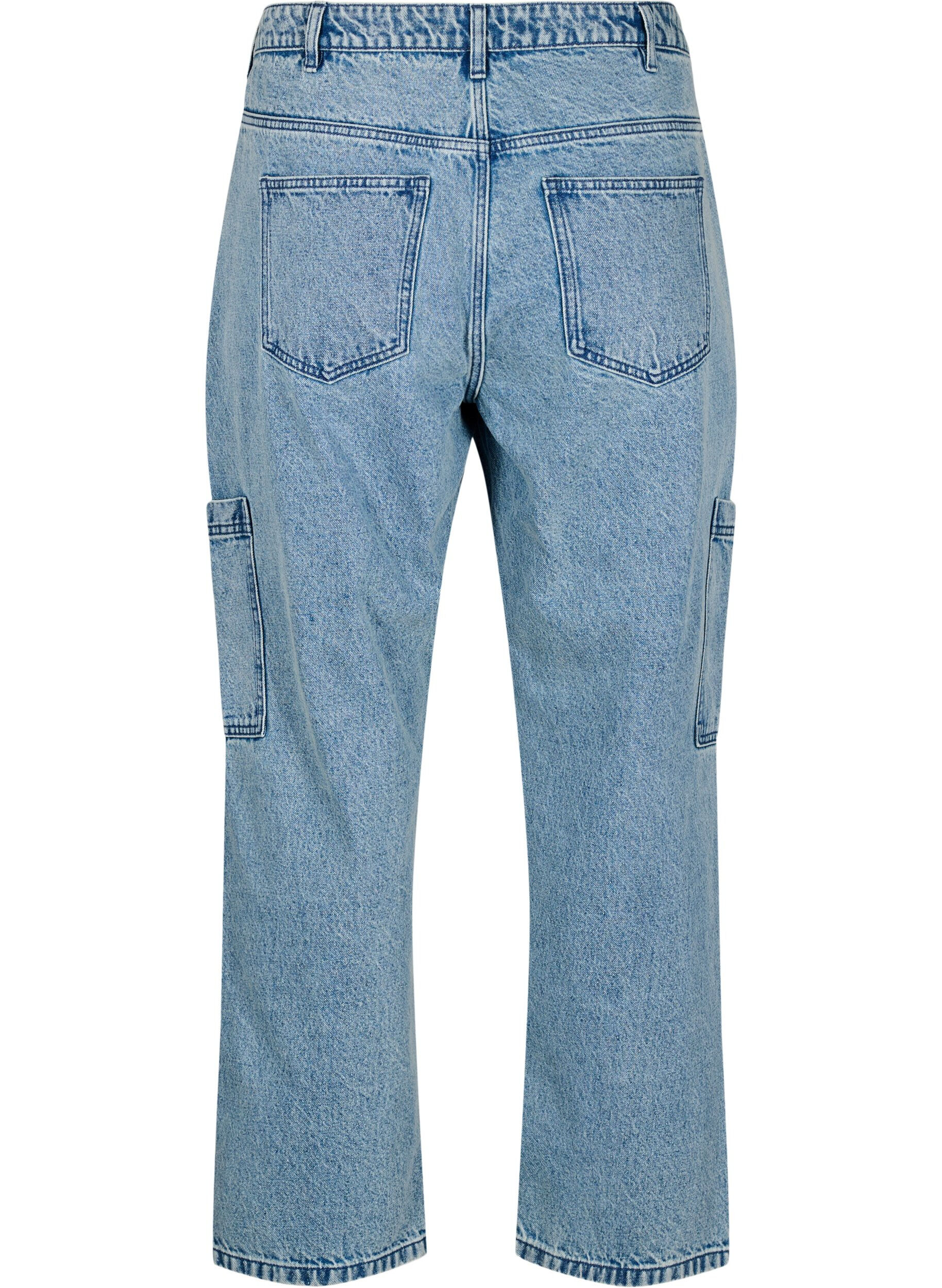 Zizzi Jeans cargo taille haute, Bleu Clair, Packshot image number 1