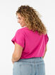 T-shirt &agrave; manches courtes en coton m&eacute;lang&eacute;, Rose, Model image number 2