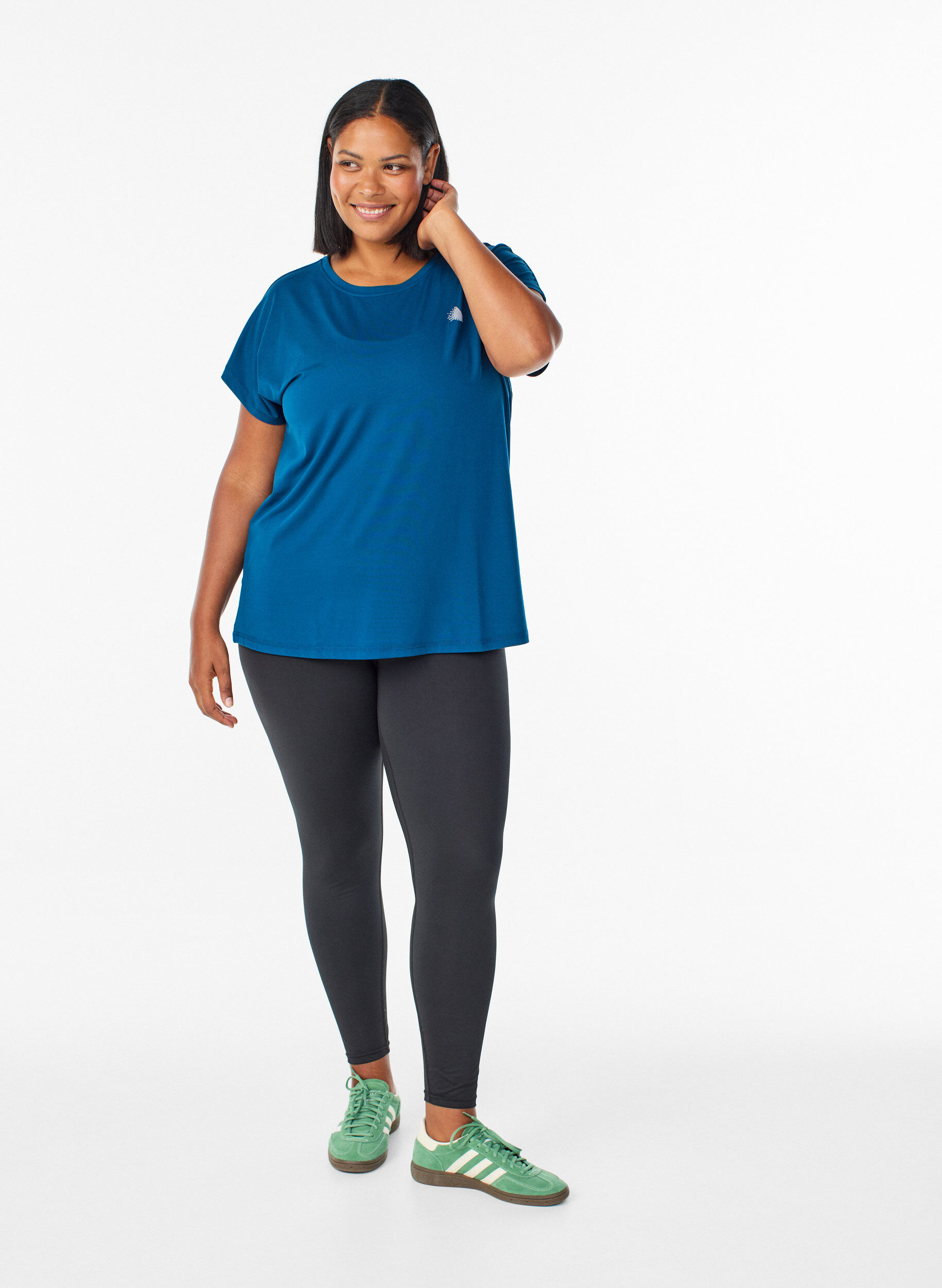 ZizziT-shirt de sport couleur unie, Bleu, Model image number 1
