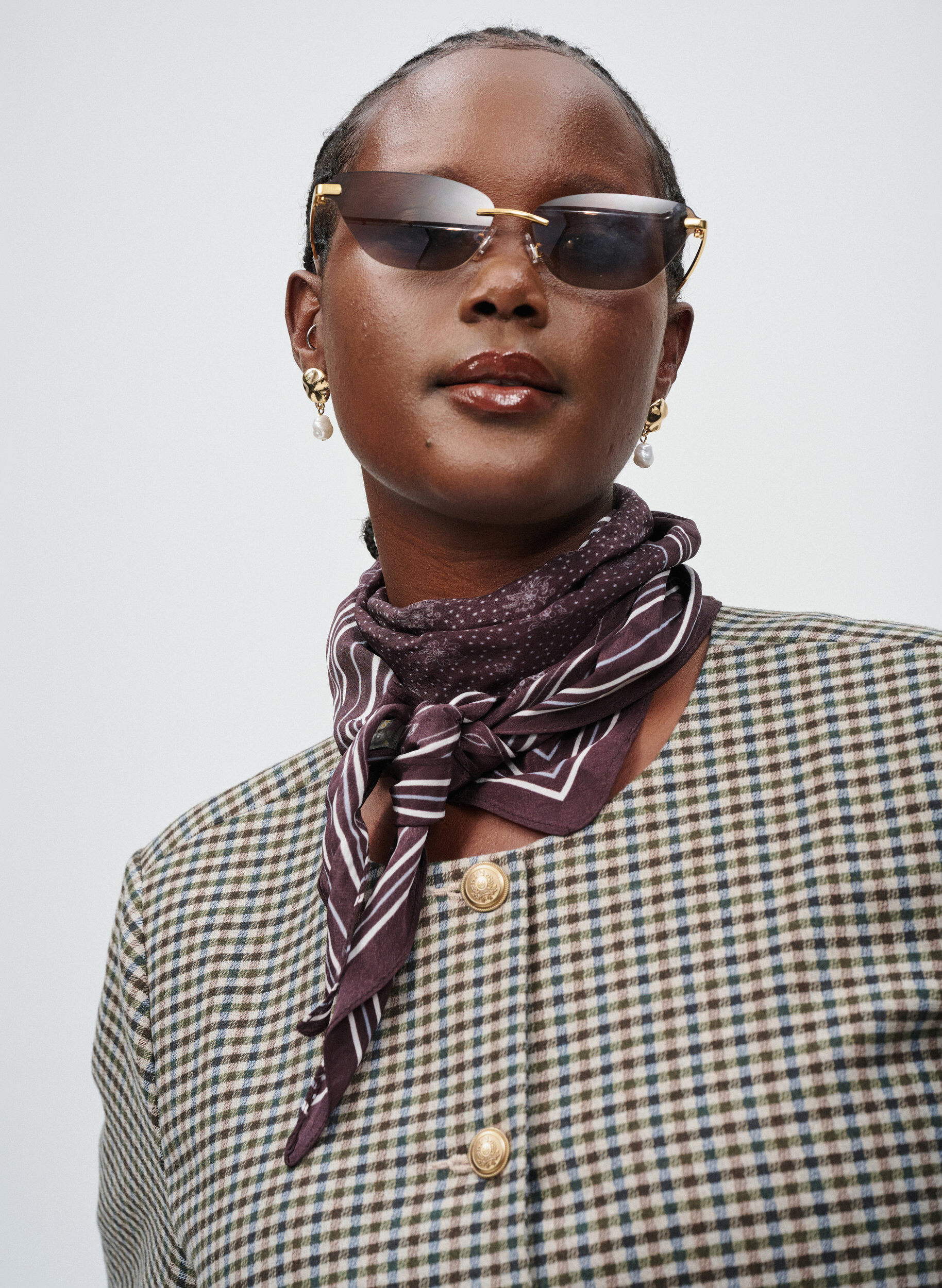 Zizzi Veste courte avec boutons dor&eacute;s, Marron, Image image number 0