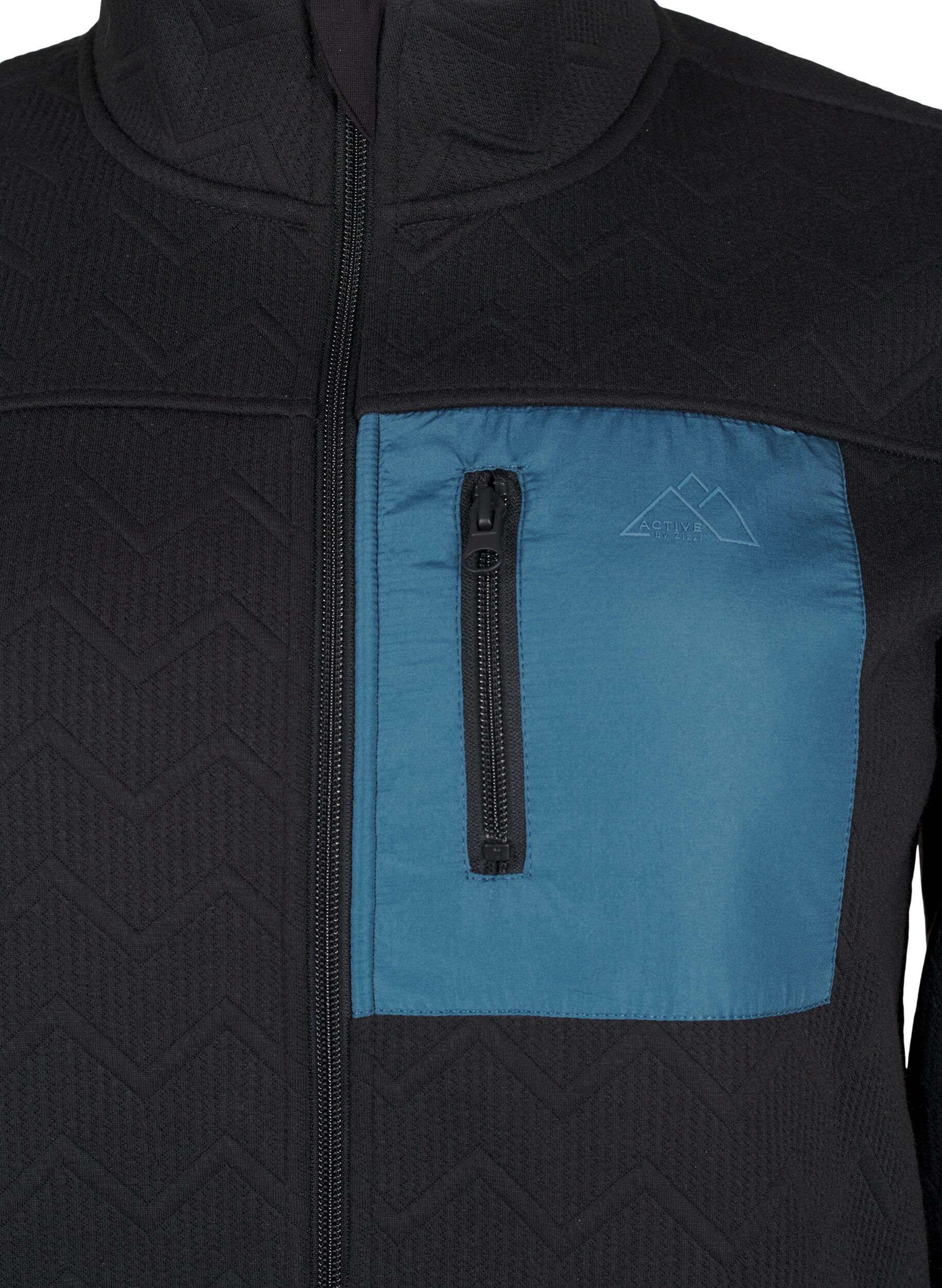 Zizzi Veste de sport polaire avec poches, Noir, Packshot image number 2
