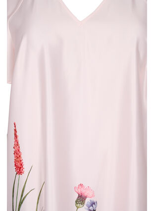 Robe à la taille avec imprimé floral et manches courtes, White Sand, Packshot image number 2