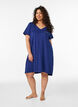 Chemise de nuit en coton biologique et &agrave; col en V, Bleu, Model image number 1