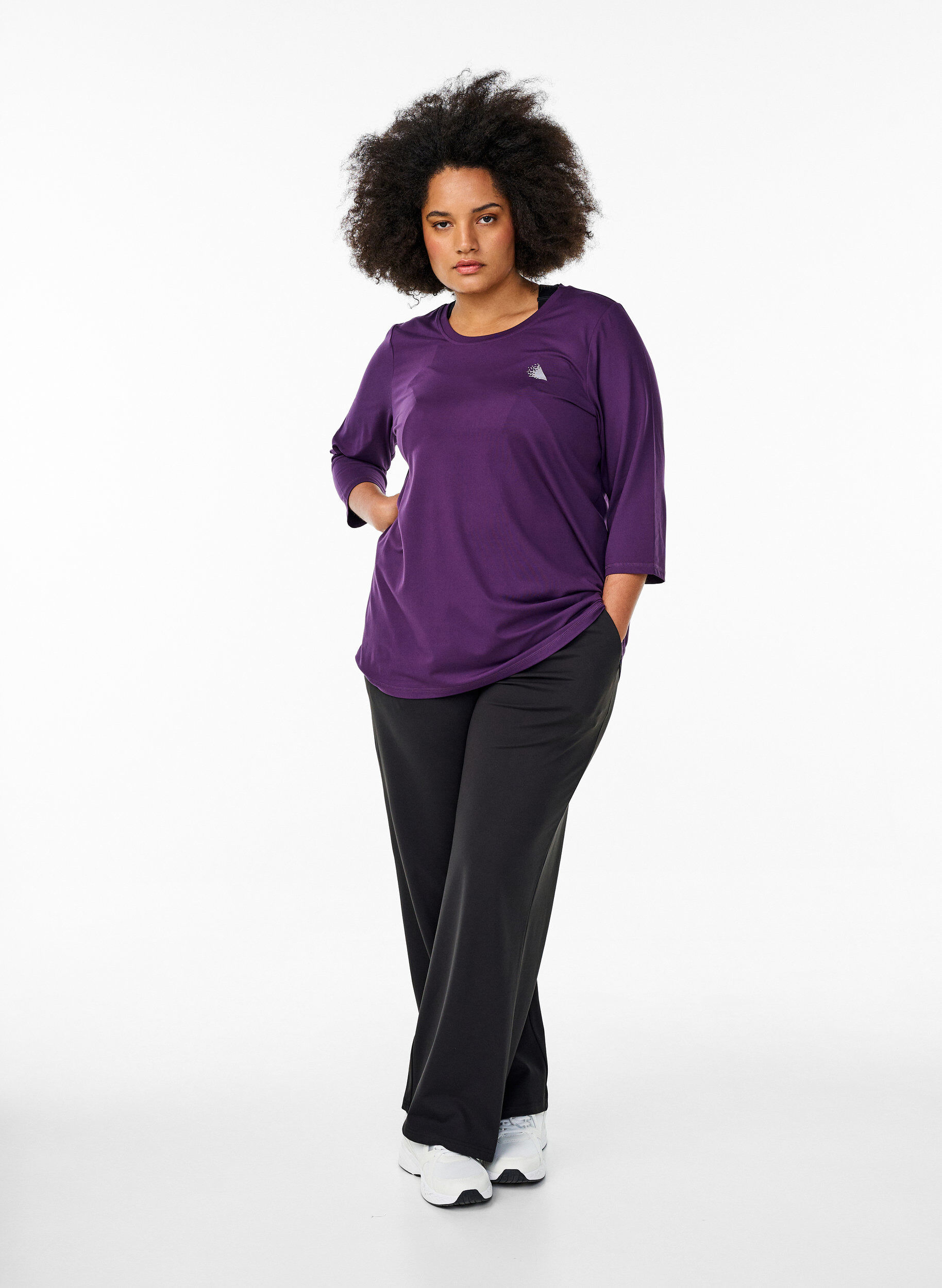 ZizziHaut de sport &agrave; manches 3/4, Violet, Model image number 1