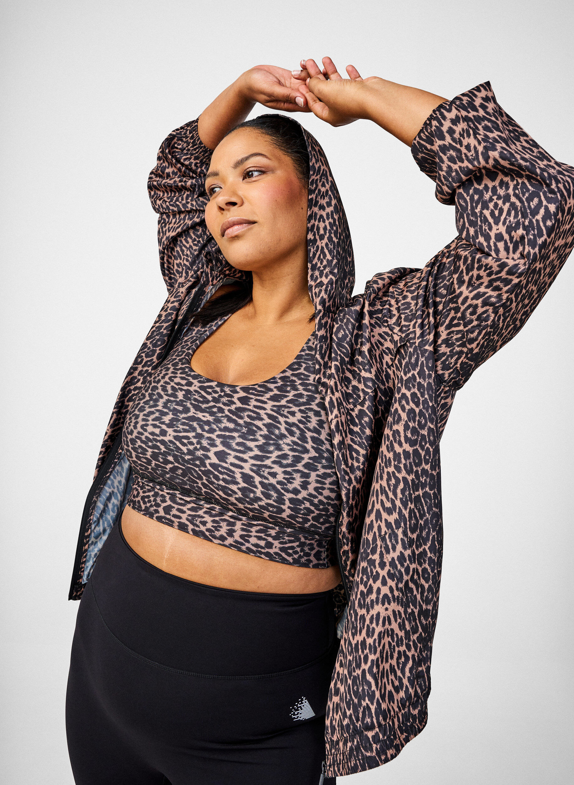 Zizzi Soutien-gorge de sport &agrave; dos nageur et imprim&eacute; l&eacute;opard, Marron, Image image number 0