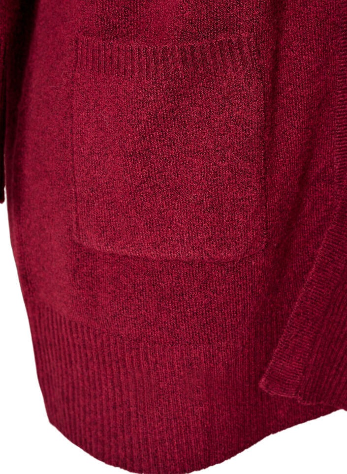 Cardigan en tricot c&ocirc;tel&eacute; avec poches, Bordeaux, Packshot image number 3