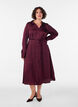Robe chemise en satin avec une ceinture &agrave; nouer, Bordeaux, Model image number 0